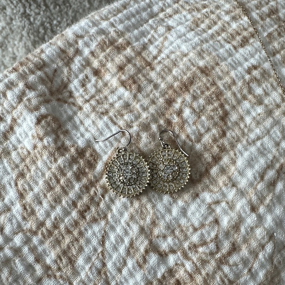 Chic Gold and Silver Round Earrings